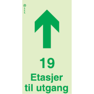 19 etasjer til utgang 1