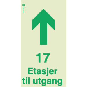 17 etasjer til utgang 1