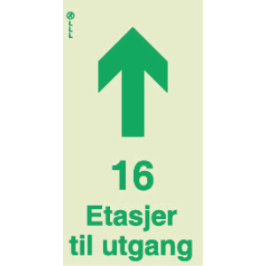 16 etasjer til utgang 1