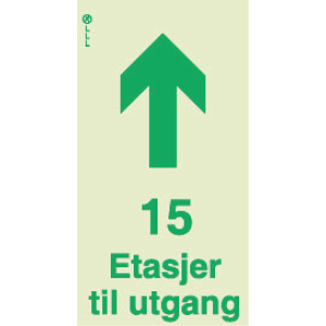 15 etasjer til utgang 1