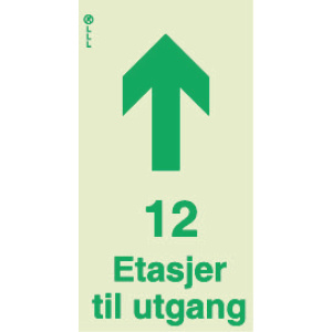 12 etasjer til utgang 1