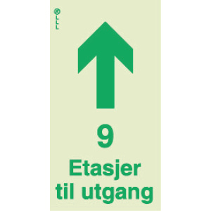 9 etasjer til utgang 1