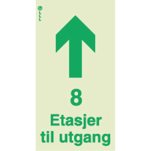 8 etasjer til utgang 1