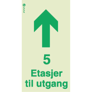 5 etasjer til utgang 1