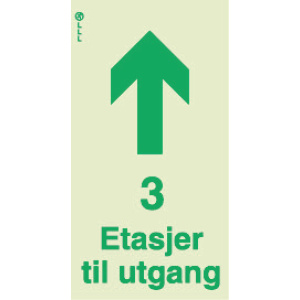 3 etasjer til utgang 1